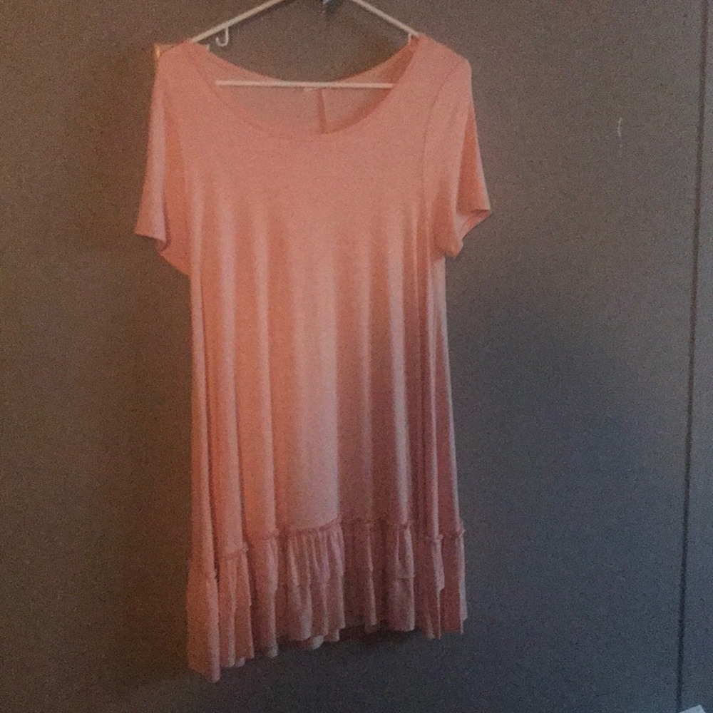 Dusty pink boutique ruffle shirt